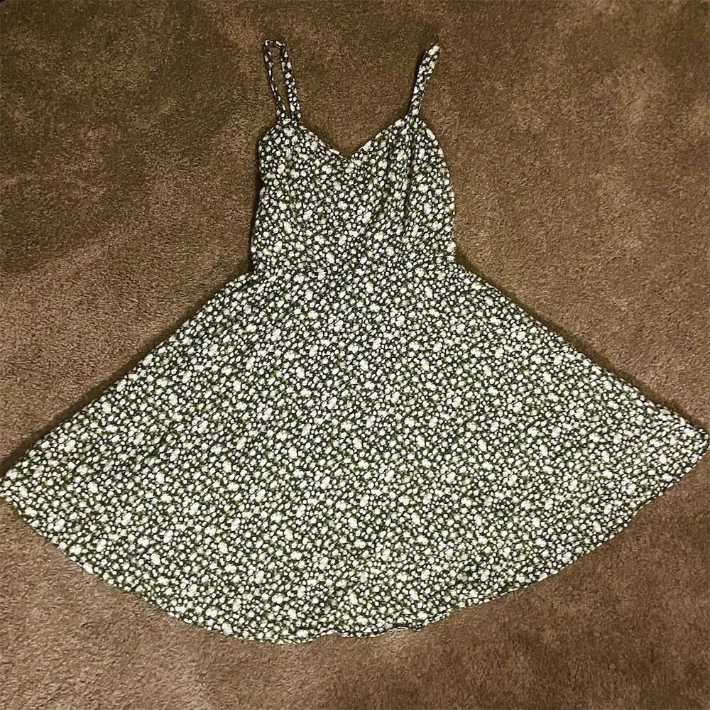 Old Navy Women's XS Green Floral Fit & Flare Cami Mini Dress